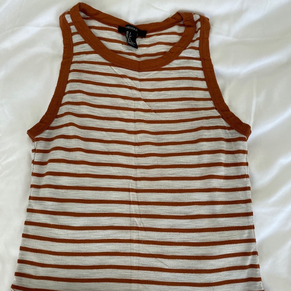 Orange and White Tank Top